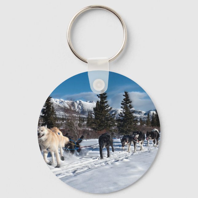 Llavero Alaska Husky Dog Sled Race (Anverso)
