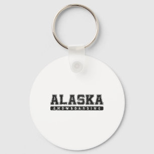 Llavero Alaska Snowboarding Black Vintage Textos