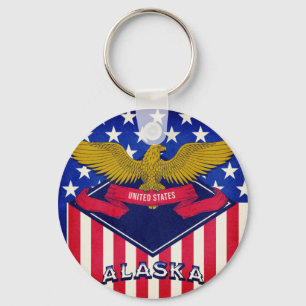 Llavero Alaska USA Flag  Keychain
