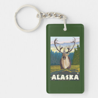 Llavero AlaskaCaribou en el viaje salvaje del vintage