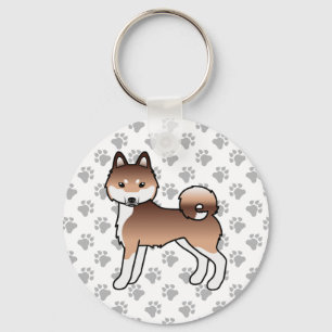 Llavero Alaskan Klee Kai Rojo Y Blanco Perro Lindo & Patas