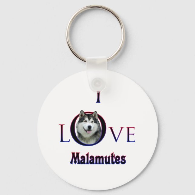 Llavero Alaskan Malamute I Love (Anverso)