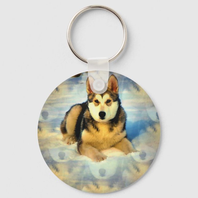 Llavero Alaskan Malamute Puppies Keychain (Anverso)