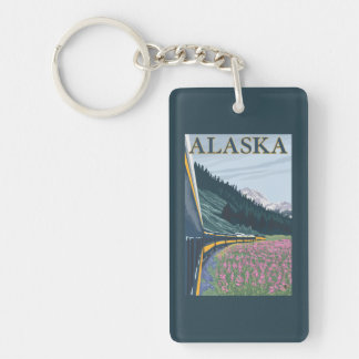 Llavero AlaskaRailroad y viaje del vintage del Fireweed