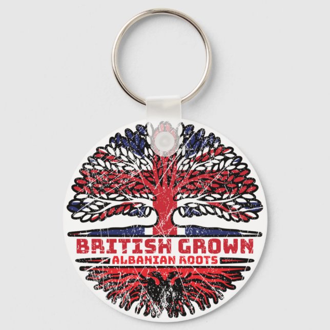 Llavero Albania albanesa Reino Unido Árbol británico (Anverso)