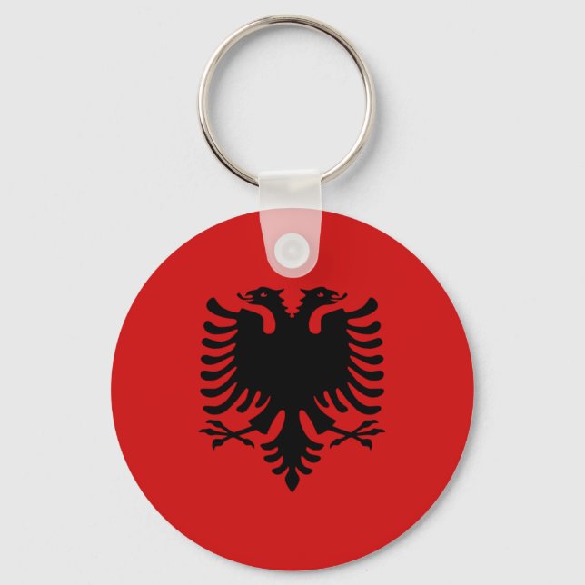 Llavero Albania Fisheye Flag Keychain (Anverso)