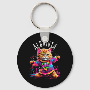 Llavero Albania Quirky Funny Cute Colorous Dancing Cat Des