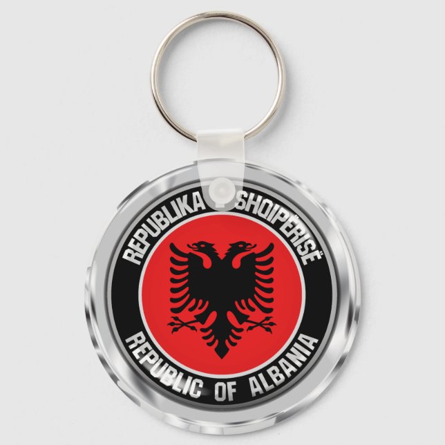 Llavero Albania redonda Emblem (Anverso)
