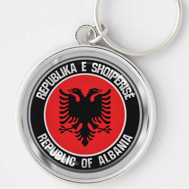 Llavero Albania redonda Emblem (Frente)