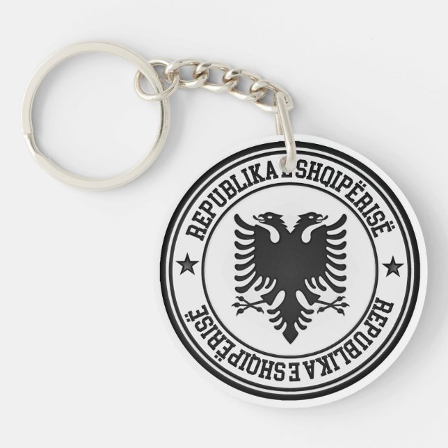 Llavero Albania redonda Emblem (Frente)