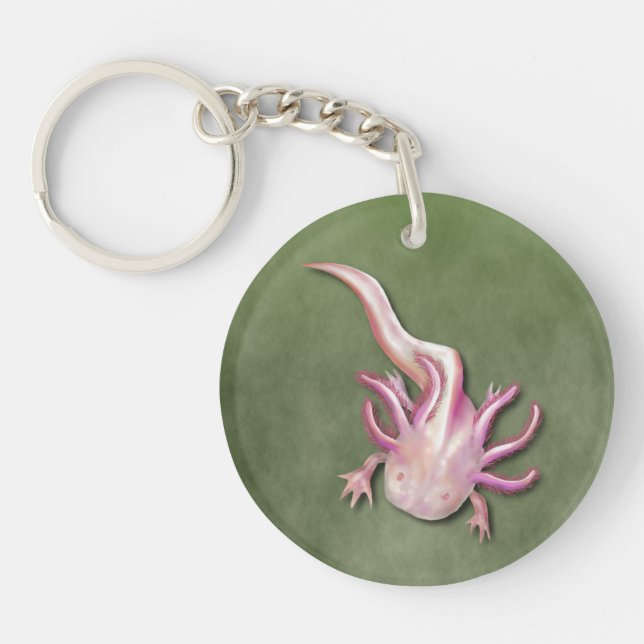 Llavero Albino Axolotl "Walking Fish" Art (Frente)