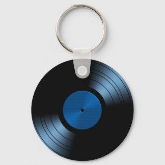 Llavero Álbum de registro de vinilo retro en azul