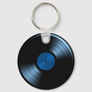 Llavero Álbum de registro de vinilo retro en azul