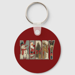 Llavero ALEGRE – Arte con Letras de Personajes de Navidad