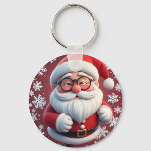 Llavero 🎅 Alegre Copo de Nieve de Santa Encanto Navideño