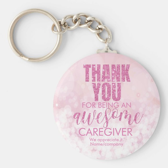 Llavero Alegre Cuidador Gracias Apreciación (Frente)