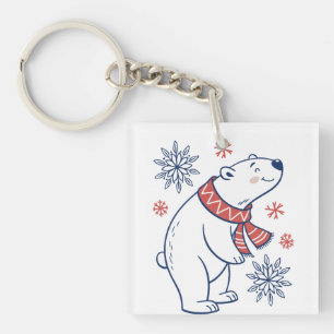 Llavero Alegre diseño de vacaciones de invierno en oso pol