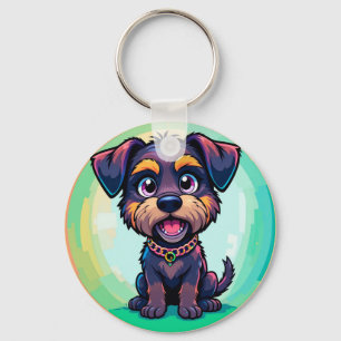 Llavero Alegre Ilustracion Personalizado colorido de perro