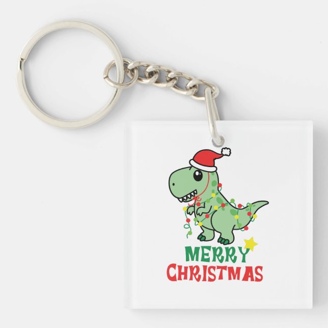 Llavero alegre navidad dinosaurio (Frente)