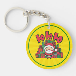 Llavero Alegre Papá Noel de Dibujos Animados Navidad