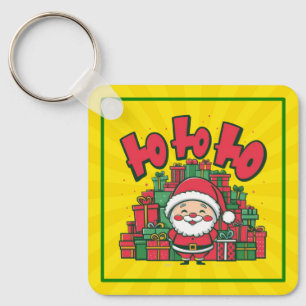 Llavero Alegre Papá Noel de Dibujos Animados Navidad