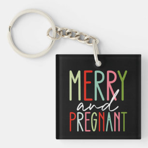 Llavero Alegre y Embarazada Embarazo Navidad Mamá