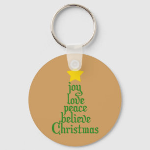 Llavero Alegría, amor, paz, creencia, Navidades