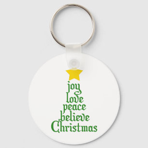 Llavero Alegría, amor, paz, creencia, Navidades
