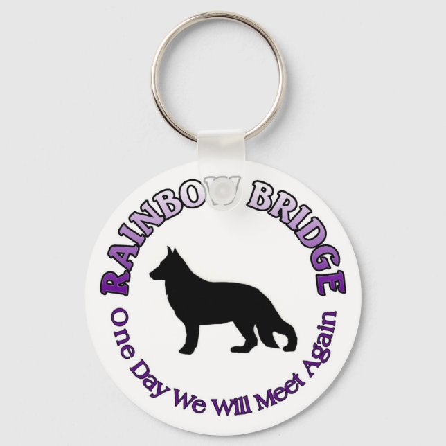 LLAVERO ALEMÁN SHEPHERD RAINBOW BRIDGE KEYCHAIN (Anverso)