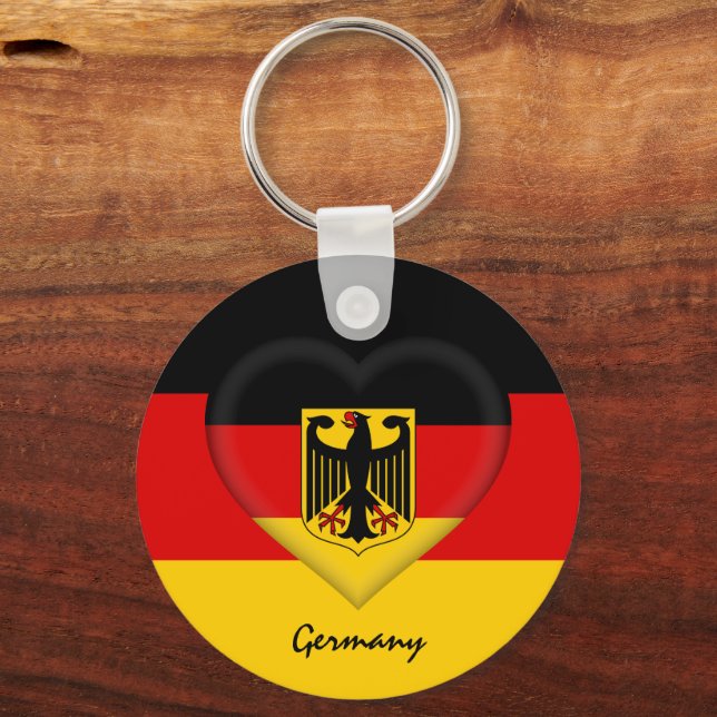 Llavero Alemania & Heart, moda/deportes con bandera aleman (Anverso)