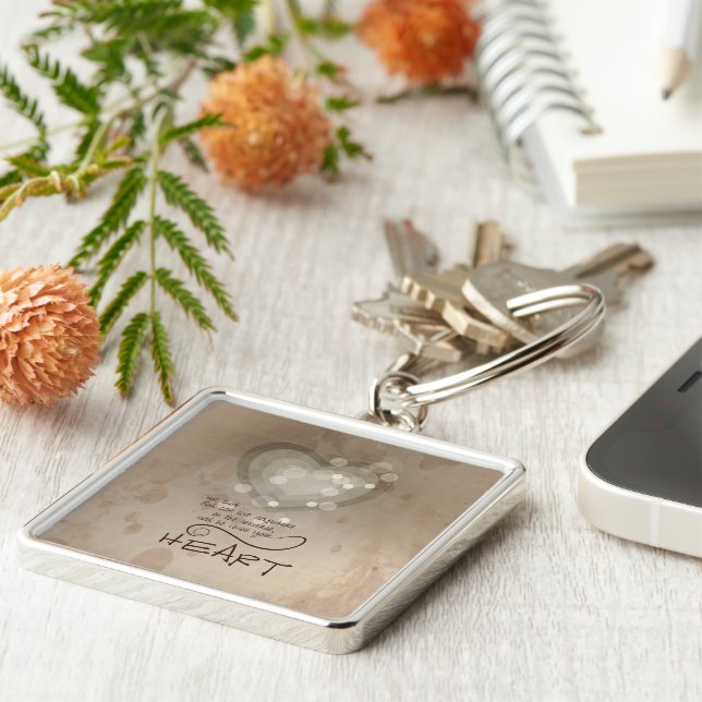 Llavero Alentamiento religioso cardíaco, Grunge (Lado)