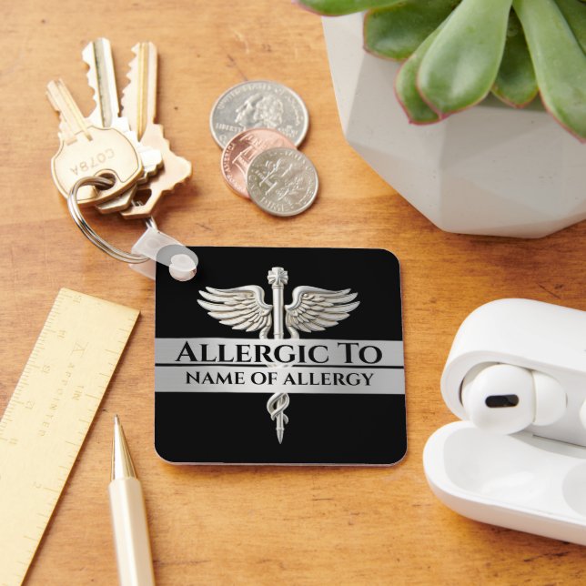 Llavero Alerta alérgica DIY alérgico al caduceus (Escritorio )