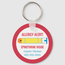 Llavero Alerta alérgica personalizada para niños Epinefrin