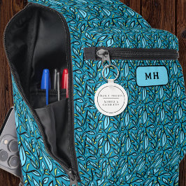 Llavero Alerta de alergia a cacahuetes bilingües en blanco