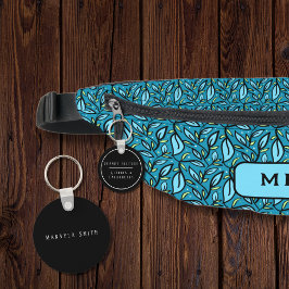 Llavero Alerta de alergia a cacahuetes bilingües en blanco