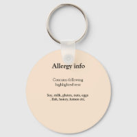 Alerta de alergia alimentaria añadir nombre texto 