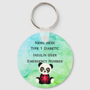 Llavero Alerta de identificación médica diabética Perso
