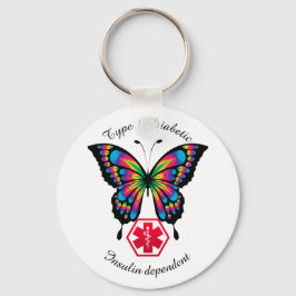 Llavero Alerta diabética Tipo 1 o 2 Personalización de la 