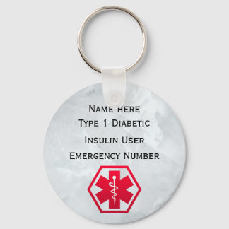 Llavero Alerta diabética Tipo 1 o 2 personalizado