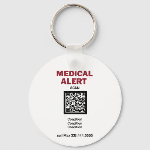 Llavero *~* Alerta médica AP38 QR ICE Keychain