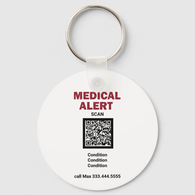 Llavero *~* Alerta médica AP38 QR ICE Keychain (Anverso)