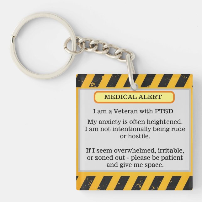 Llavero Alerta médica de PTSD (Frente)