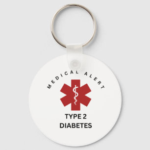 LLAVERO ALERTA MÉDICA TIPO 2 DIABETES KEYCHAIN
