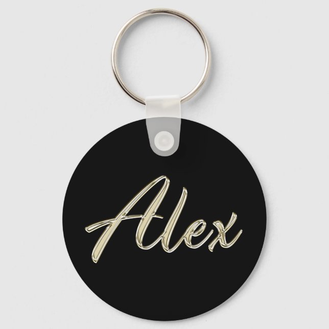 Llavero Alex Name whitegold Button Schlüsselanhänger (Anverso)