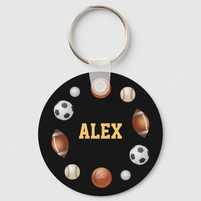 Llavero Alex World of Sports Keychain - Negro (Anverso)
