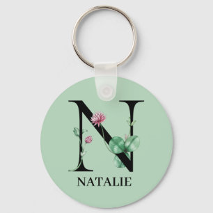 Llavero Alfabeto floral personalizado Monograma N 