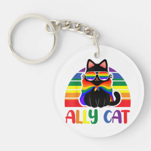 Llavero Aliado LGBT Gato Sé Amable Arcoíris Divertido Band