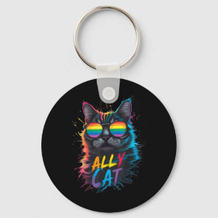 Llavero Aliado LGBT Gato Sé Amable Arcoíris Divertido LGBT