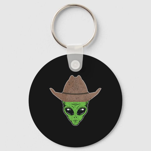 Llavero Alien Cowboy Gorra Fun Halloween regalo para el es (Anverso)
