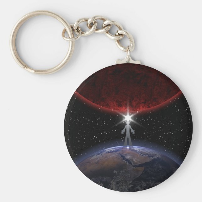 Llavero Alien Entre Los Planetas (Frente)